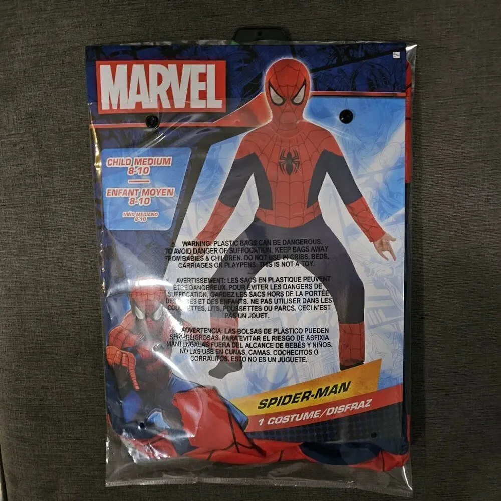 Marvel Spider-Man Classic Halloween dress up Costume for Boys Size M (8-10)